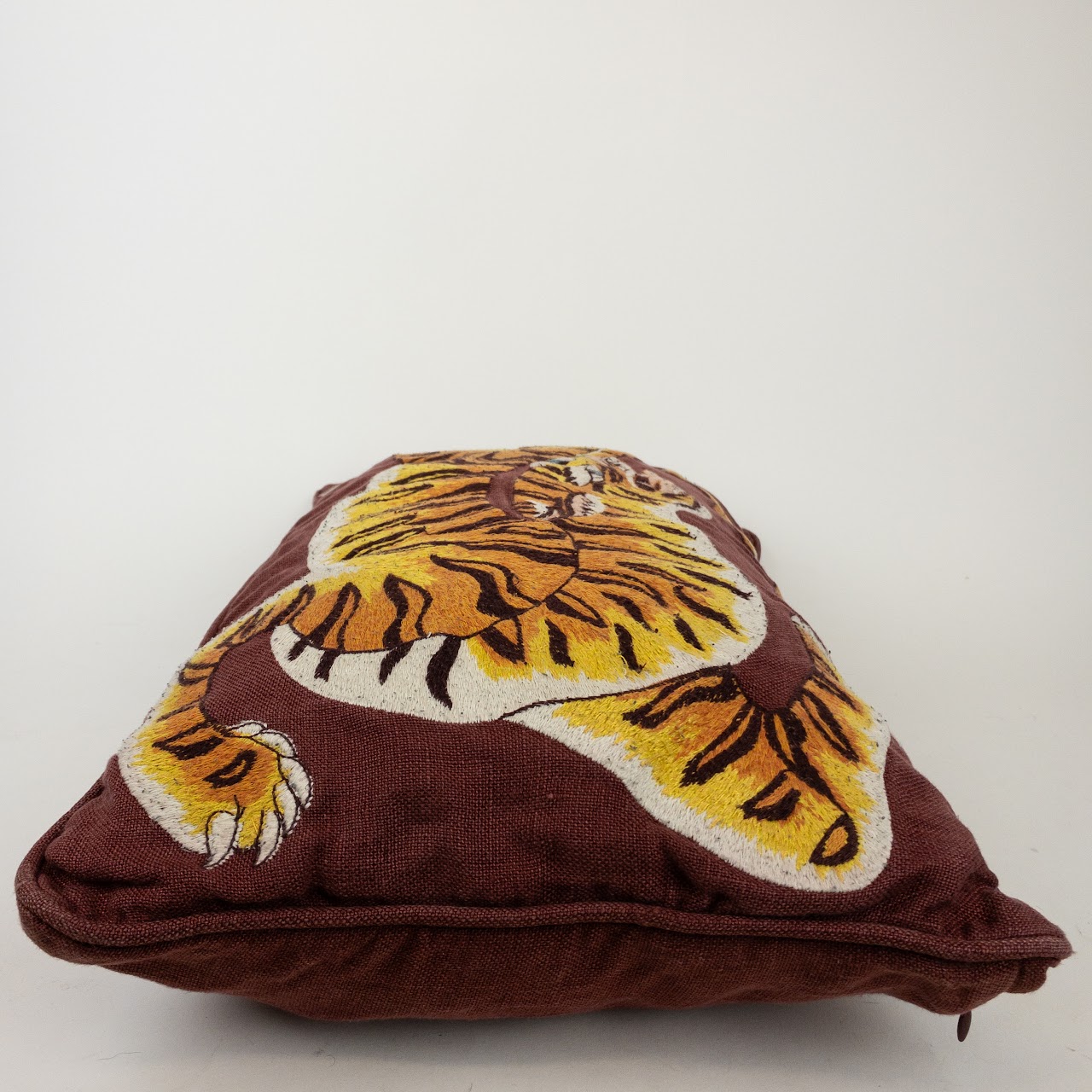 Williams Sonoma Home Dharma Tiger Embroidered Pillow