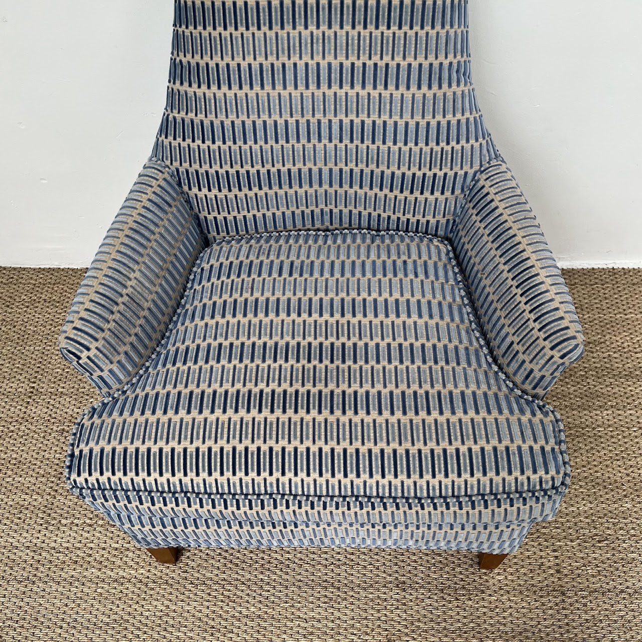 Velvet Jacquard High-Back Armchair