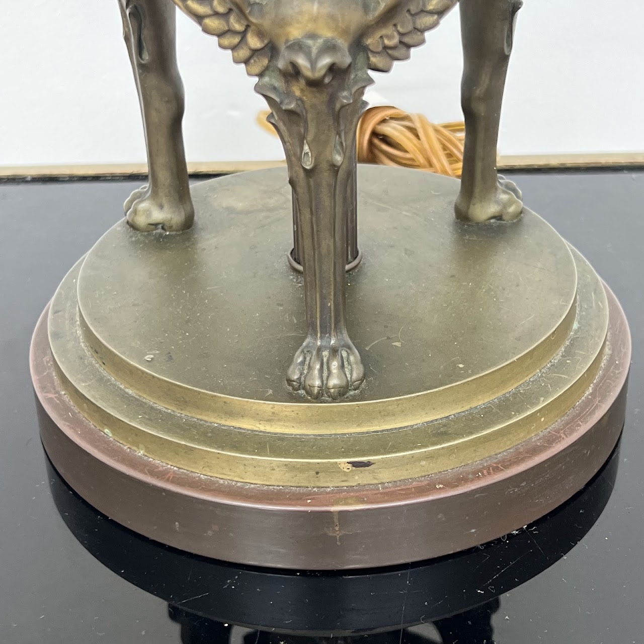 Neoclassical Porcelain and Brass Table Lamp