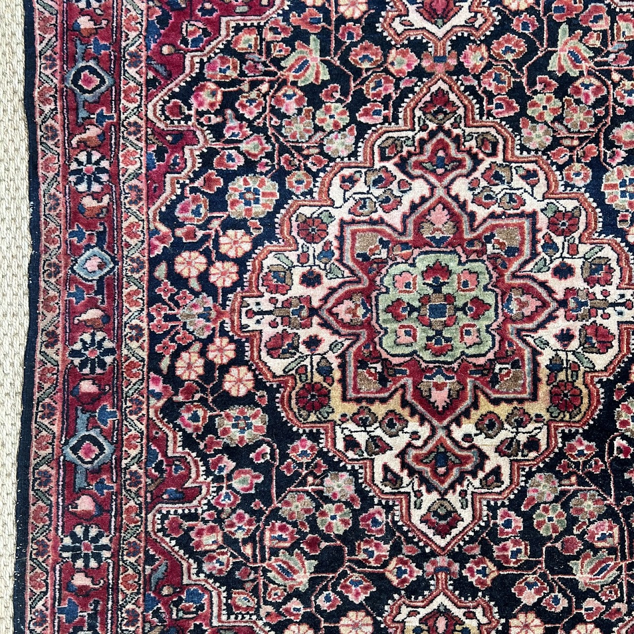 Heriz Wool Floral Area Rug