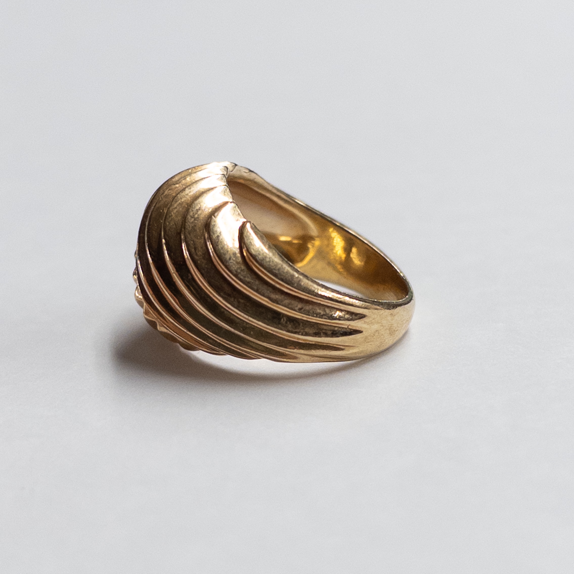 14K Gold Etched Ring