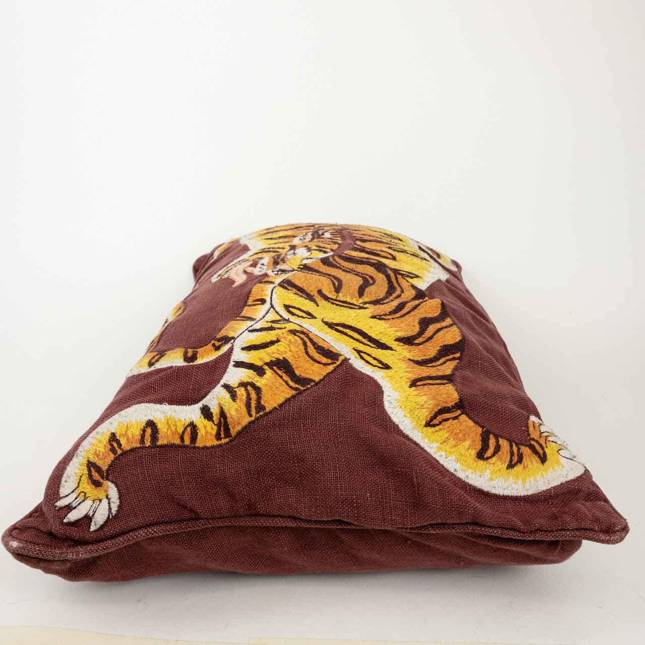 Williams Sonoma Home Dharma Tiger Embroidered Pillow