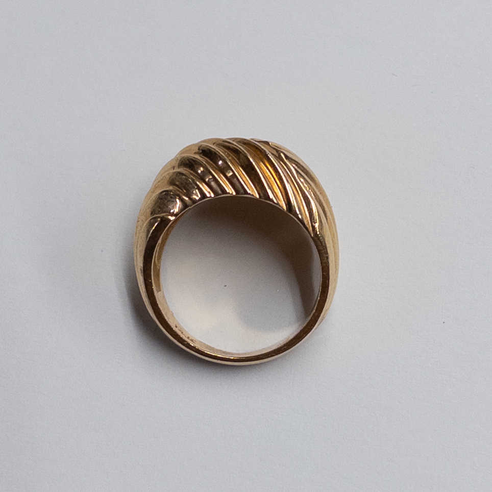 14K Gold Etched Ring