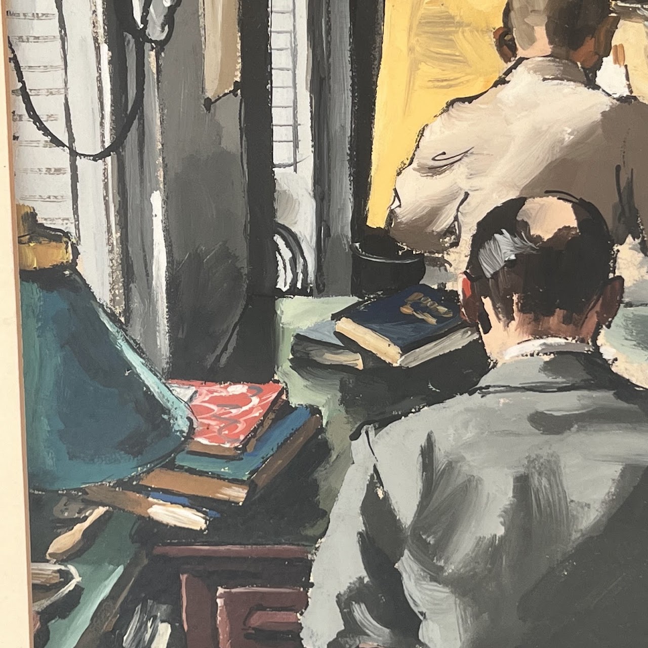 Mid-Century Modern Gouache Painting