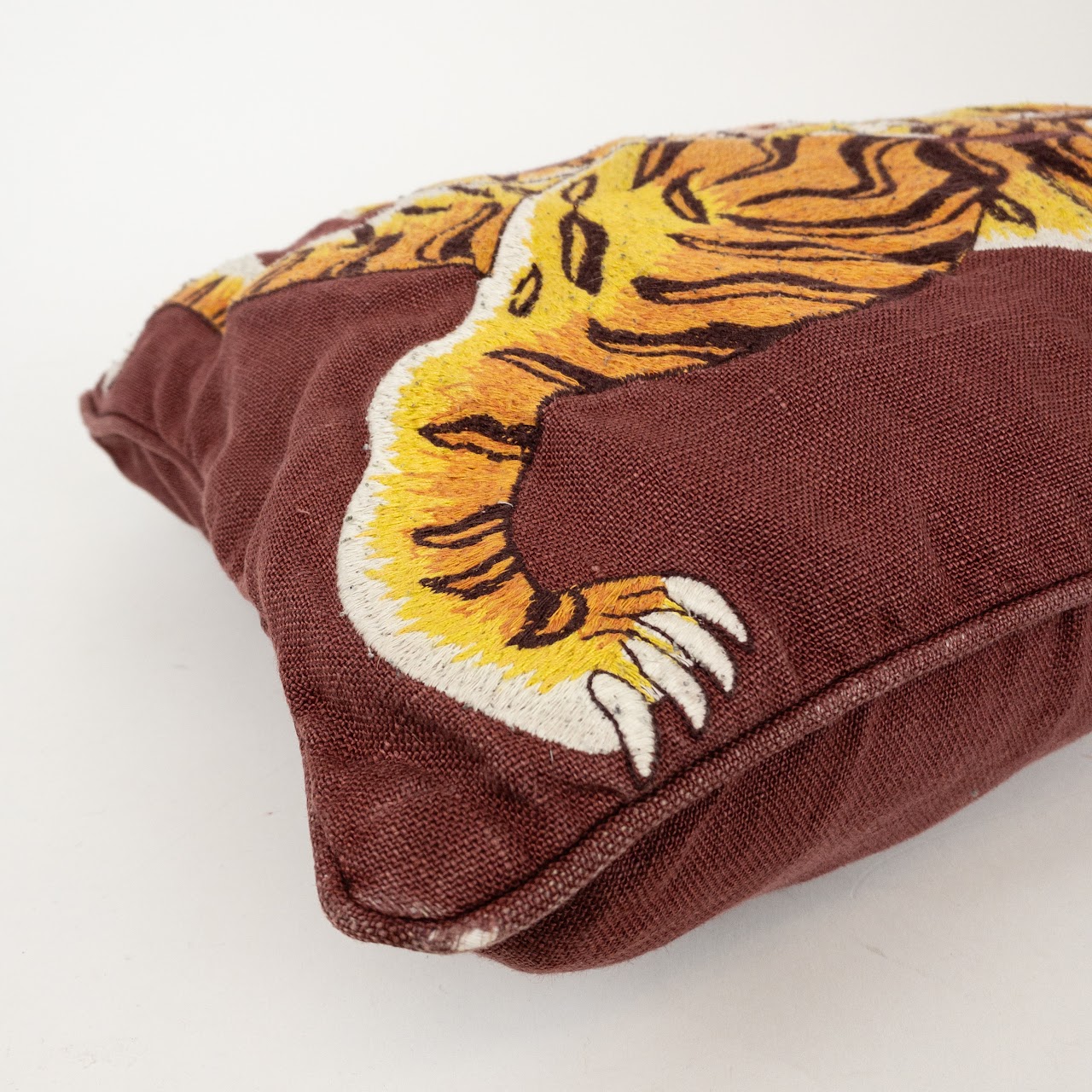 Williams Sonoma Home Dharma Tiger Embroidered Pillow