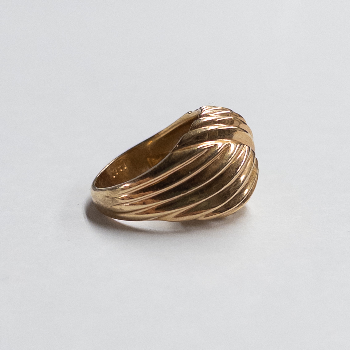 14K Gold Etched Ring