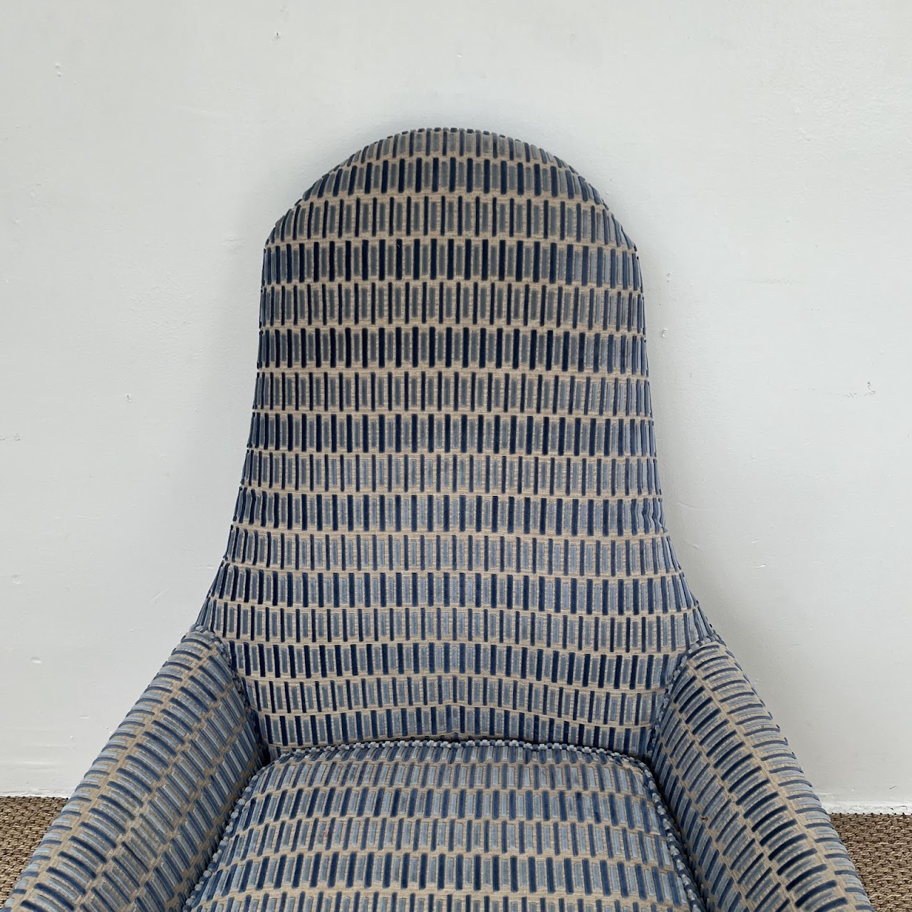 Velvet Jacquard High-Back Armchair