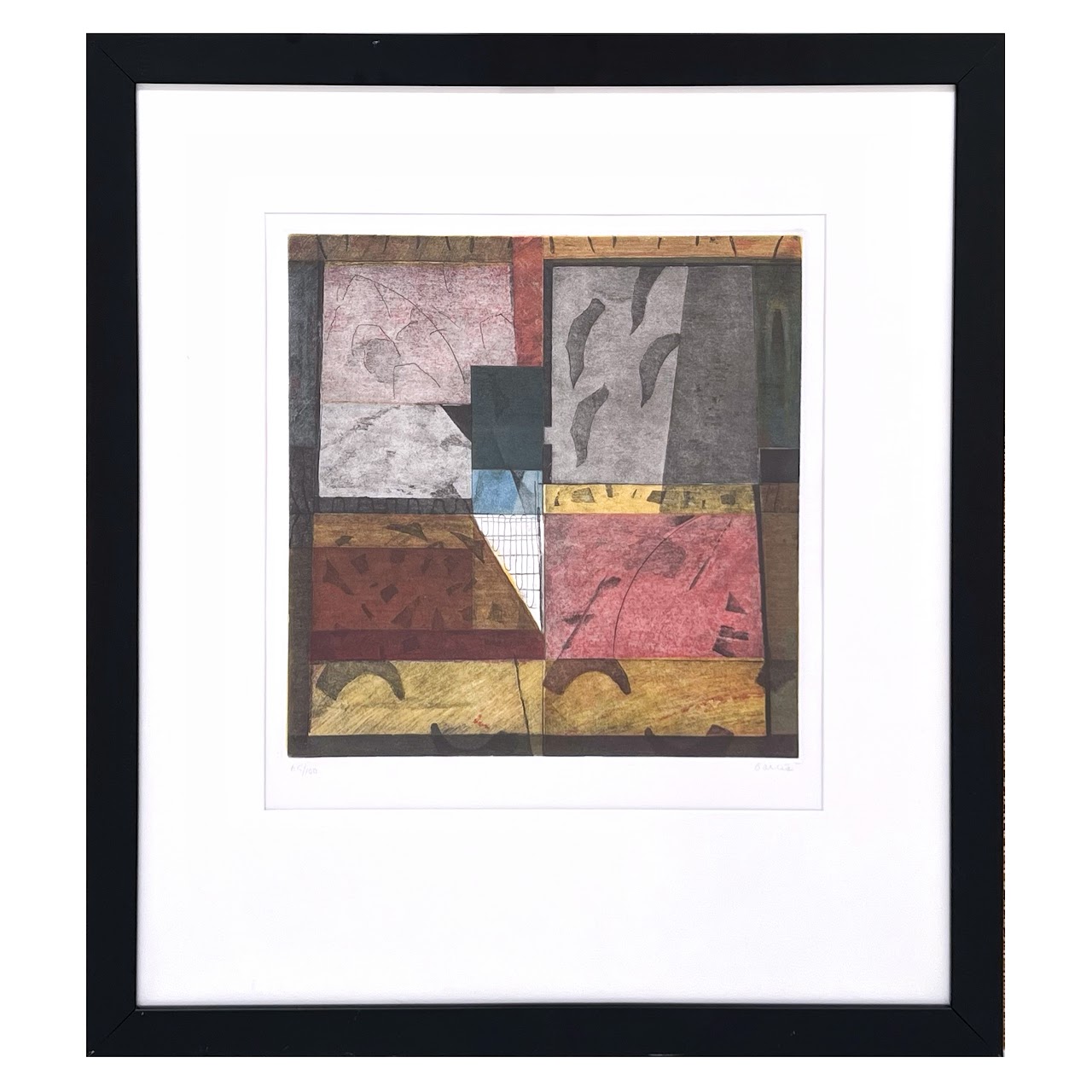 Manuel García Fonteboa Signed Contemporary Puerto Rican Abstract Aquatint Etching