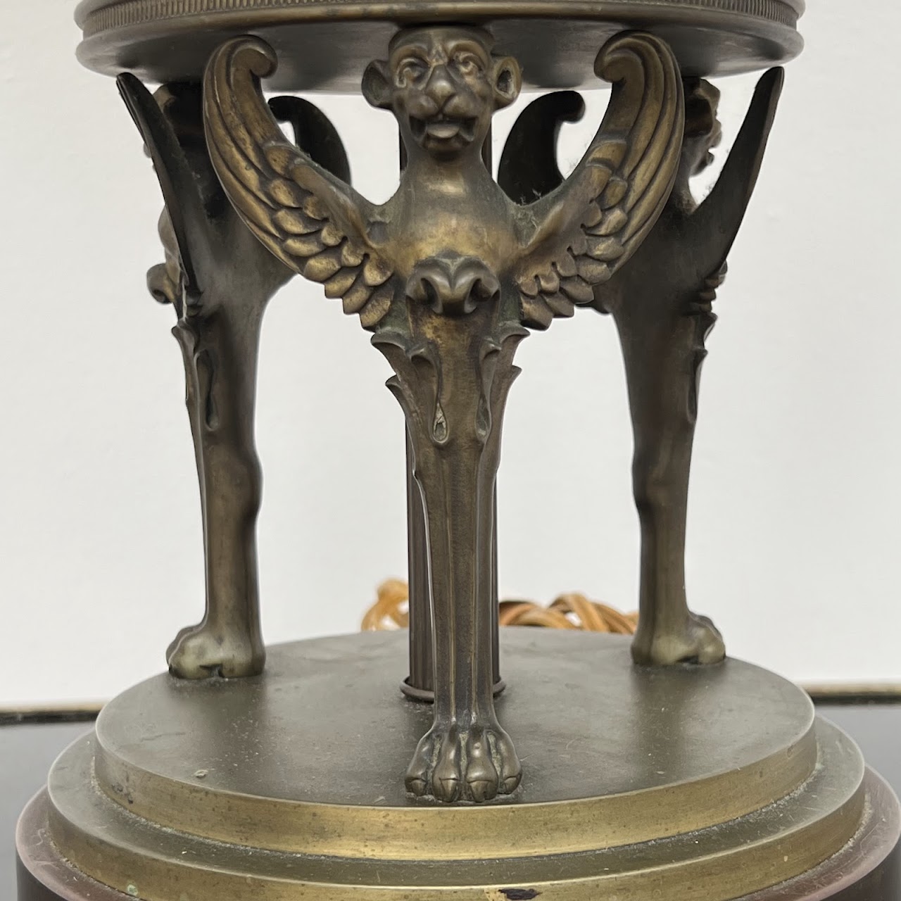 Neoclassical Porcelain and Brass Table Lamp