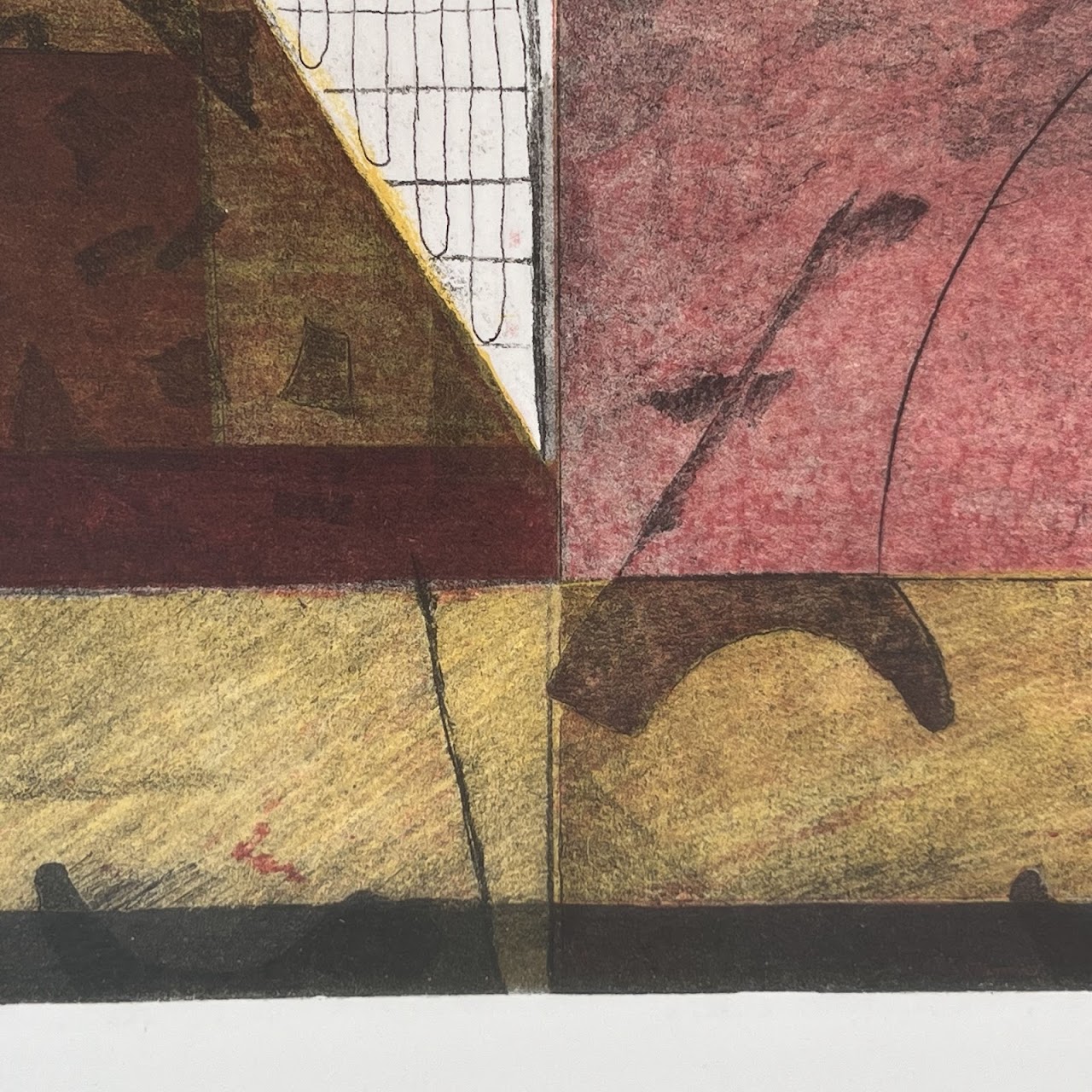 Manuel García Fonteboa Signed Contemporary Puerto Rican Abstract Aquatint Etching