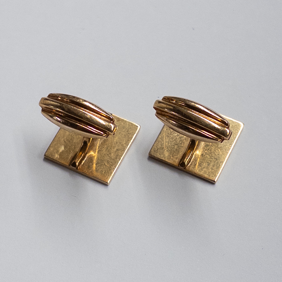 14K Gold Esemco H M Monogrammed Cufflinks