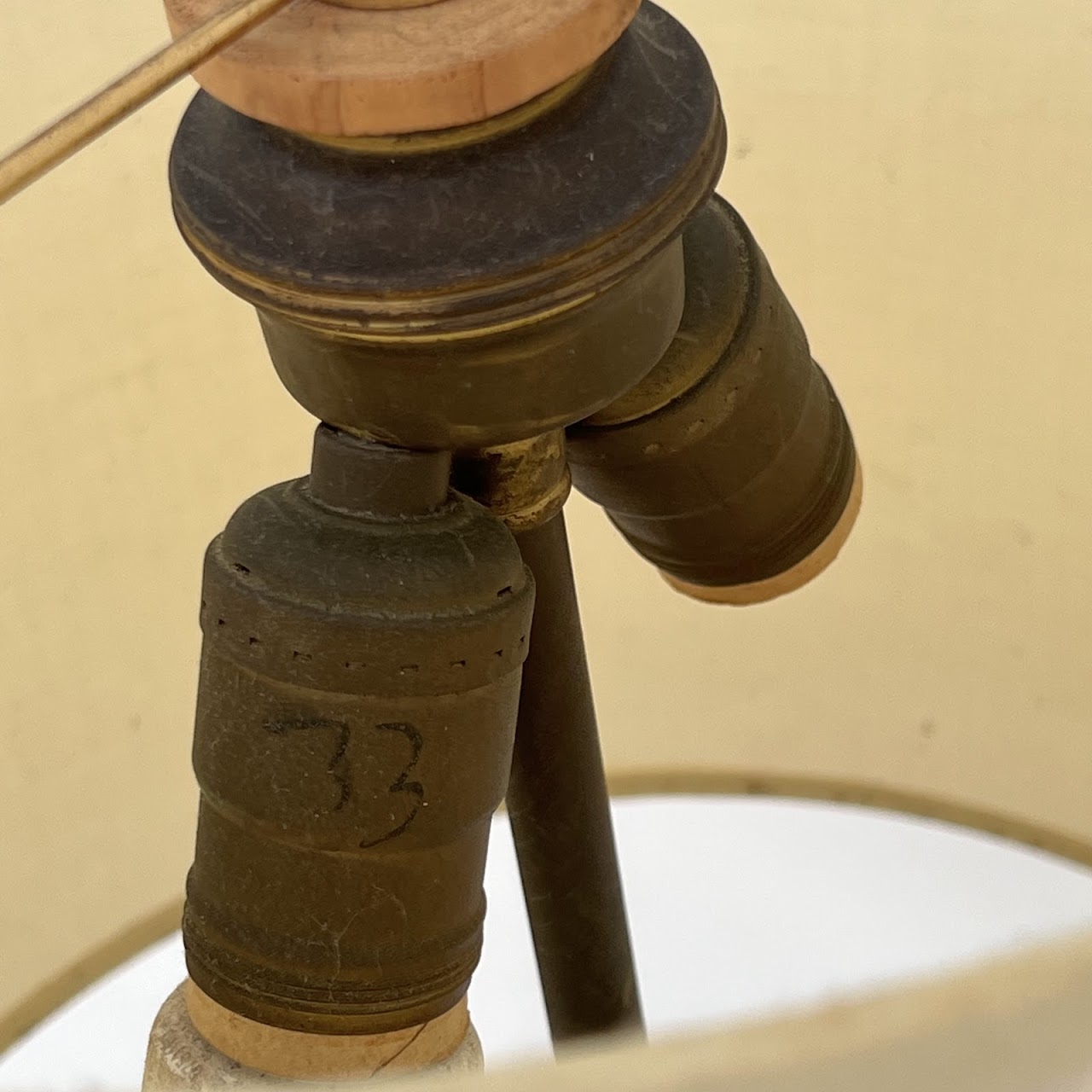 Neoclassical Porcelain and Brass Table Lamp