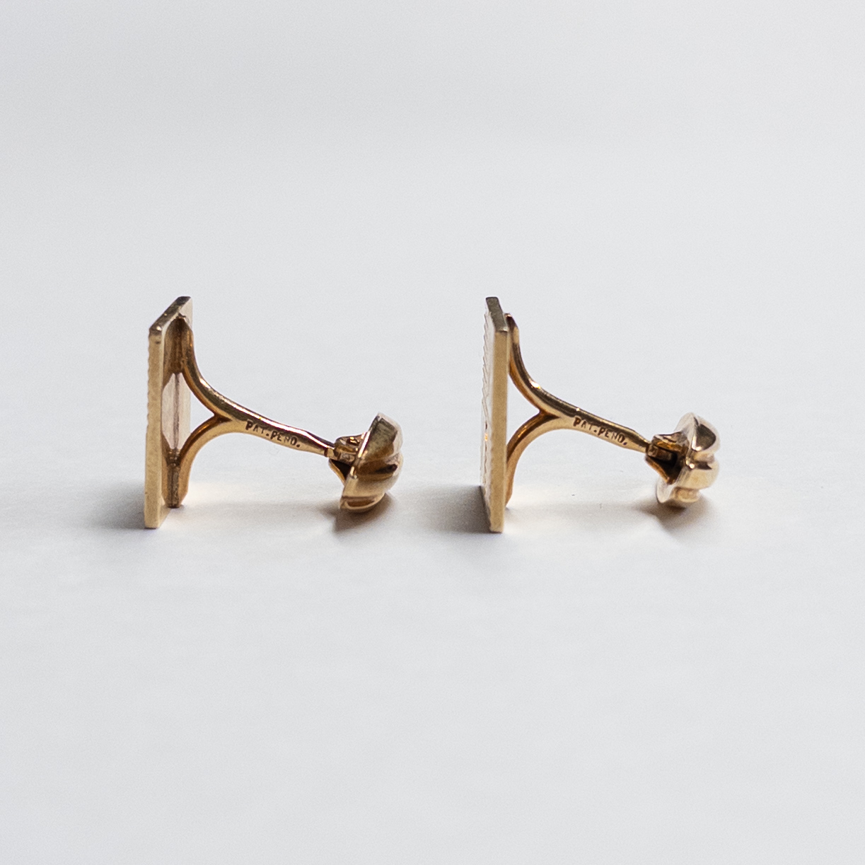 14K Gold Esemco H M Monogrammed Cufflinks