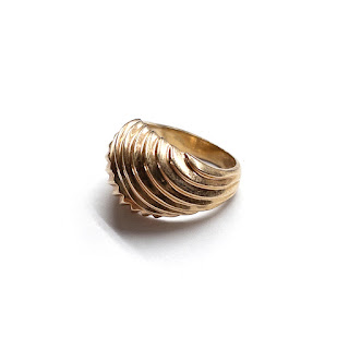14K Gold Etched Ring