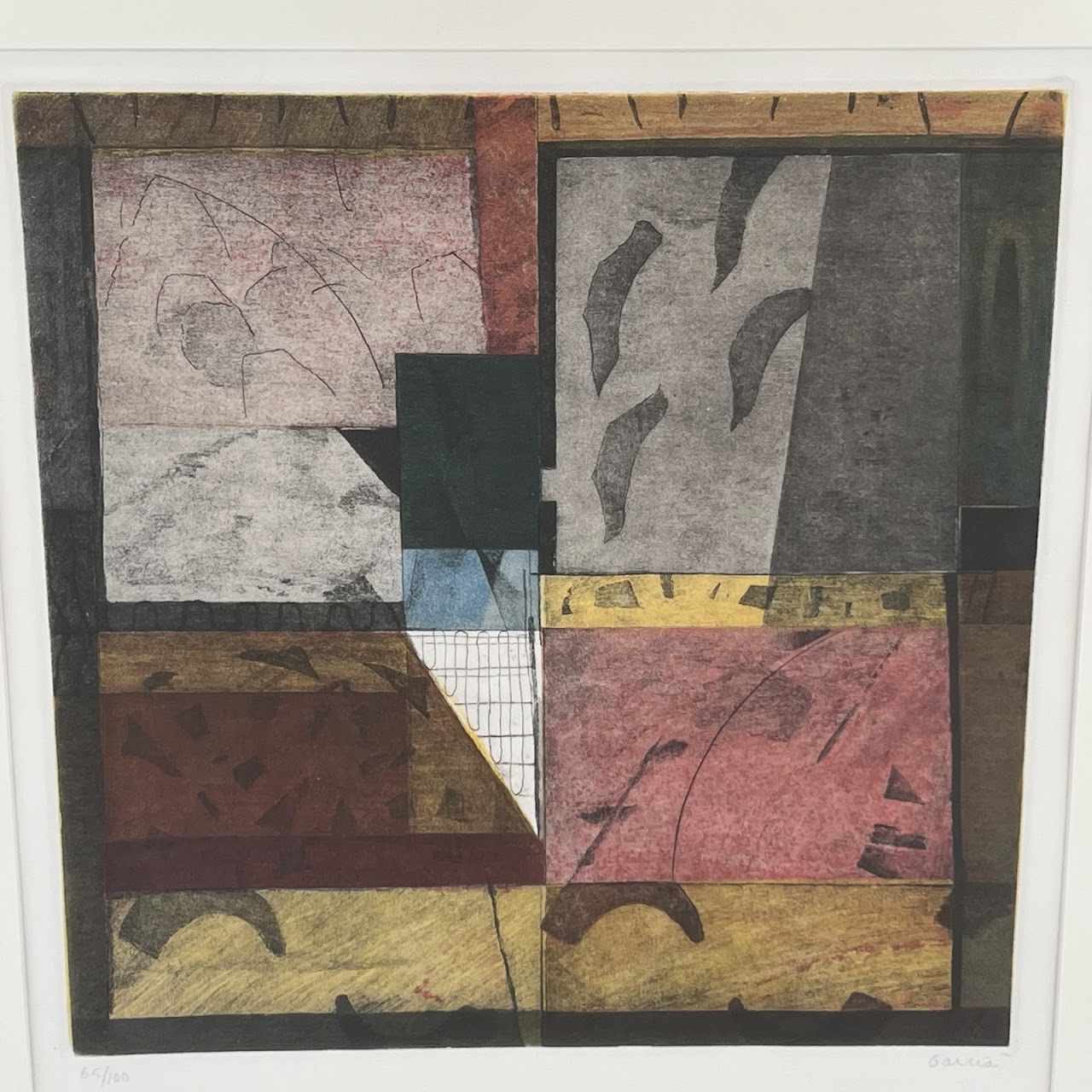 Manuel García Fonteboa Signed Contemporary Puerto Rican Abstract Aquatint Etching