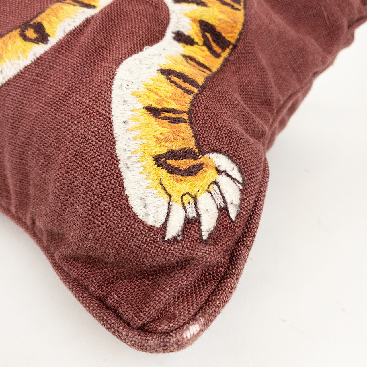 Williams Sonoma Home Dharma Tiger Embroidered Pillow