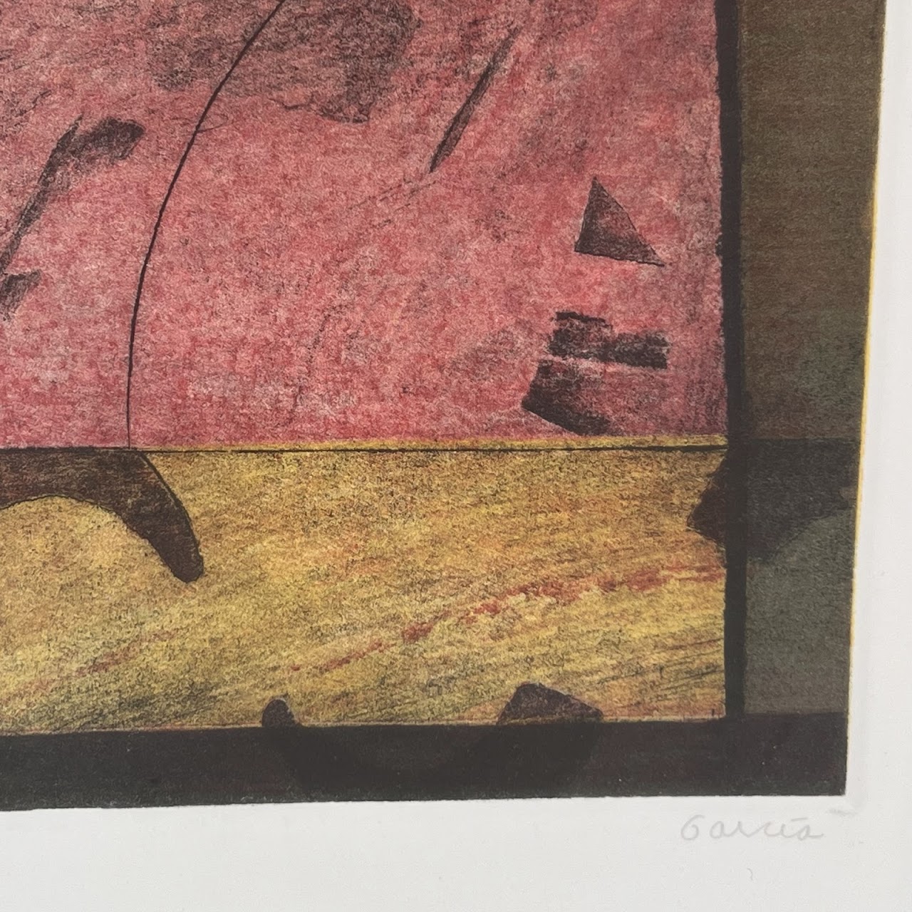 Manuel García Fonteboa Signed Contemporary Puerto Rican Abstract Aquatint Etching