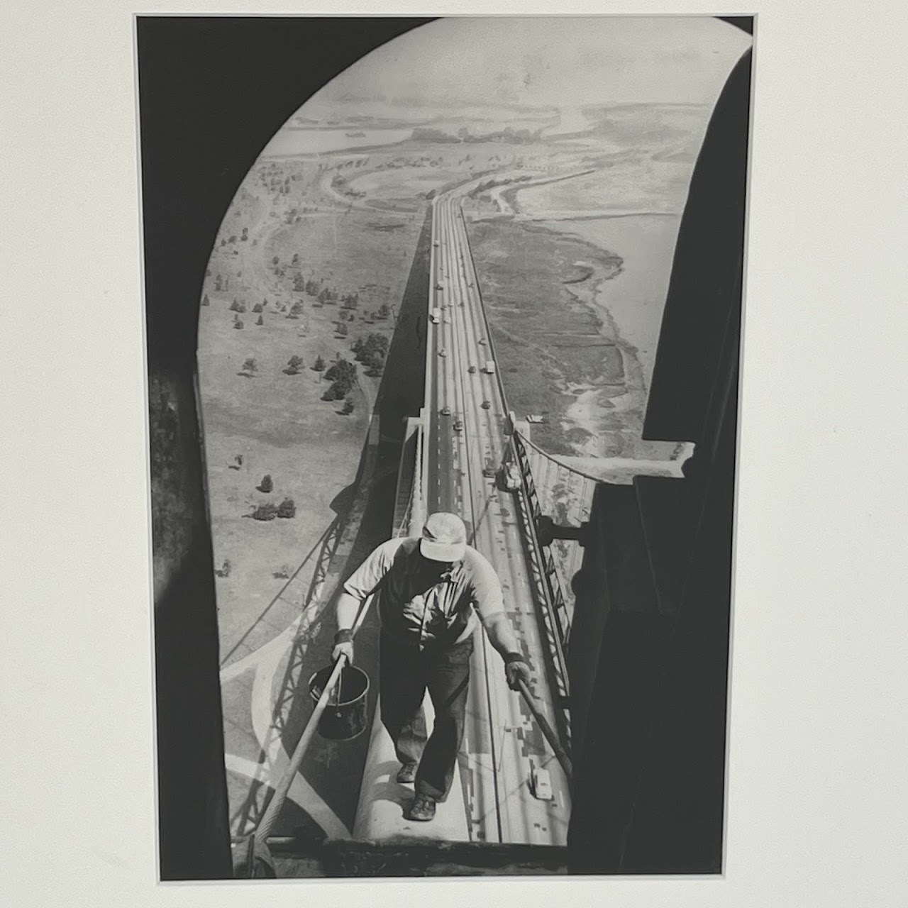 Ernie Sisto 'Whitestone Bridge, Painter' Silver Gelatin Photograph