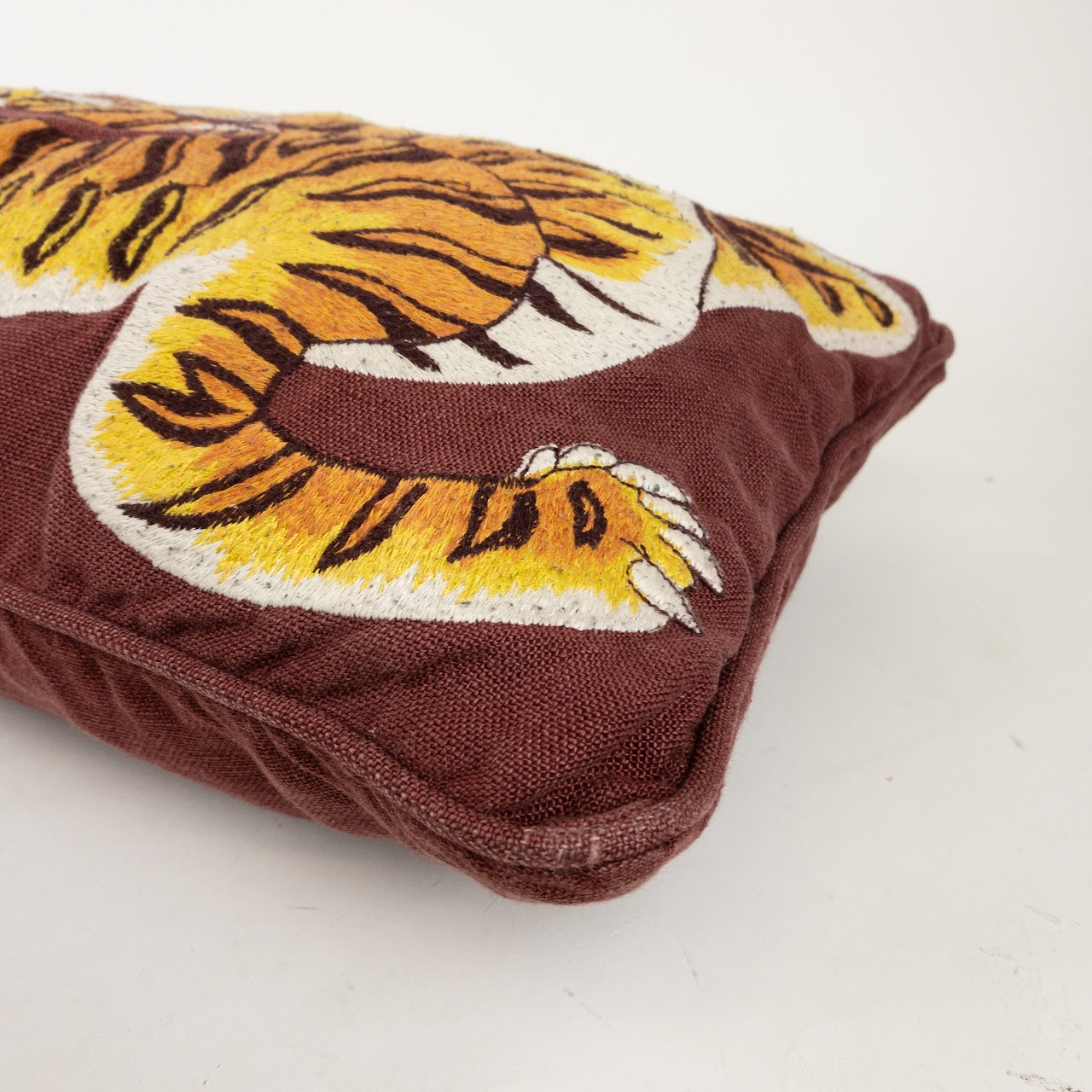 Williams Sonoma Home Dharma Tiger Embroidered Pillow