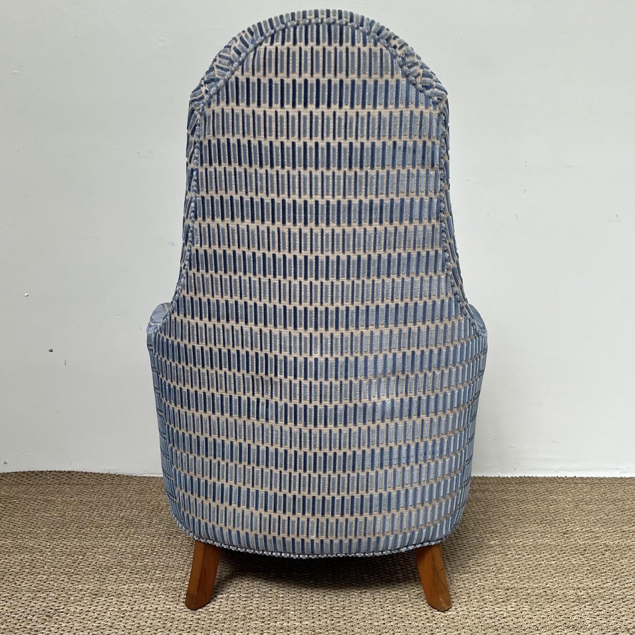 Velvet Jacquard High-Back Armchair