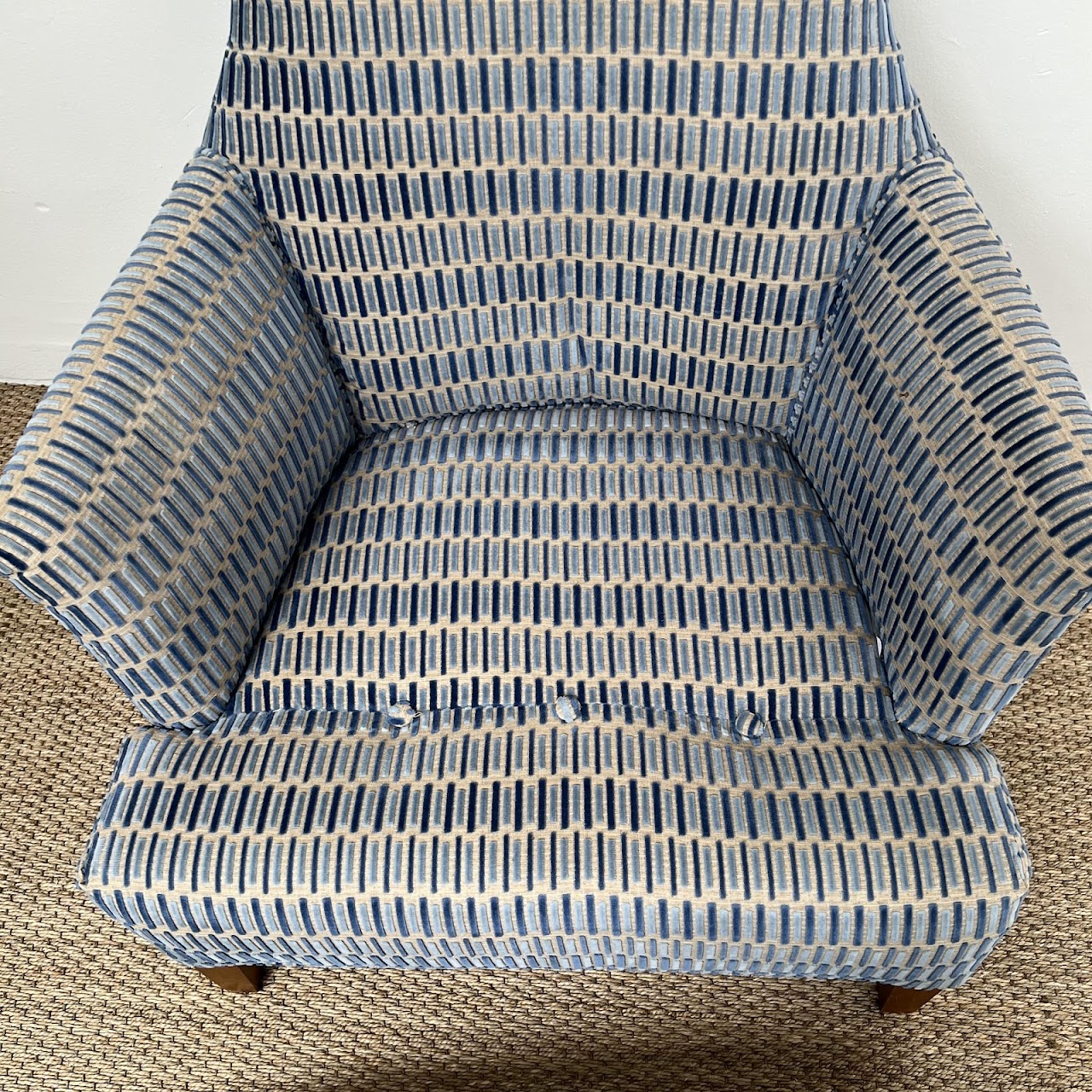 Velvet Jacquard High-Back Armchair