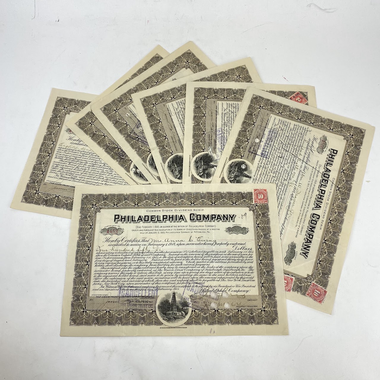 1920's Stock Certificate Lot of 36