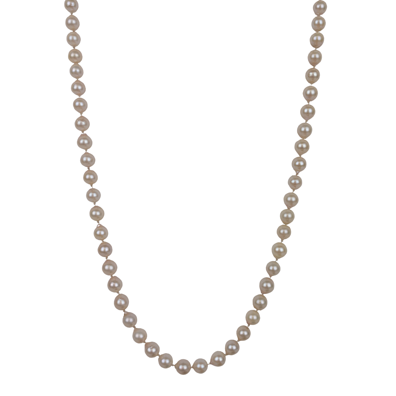 Pearl, Sterling Silver & Diamond Chip Necklace