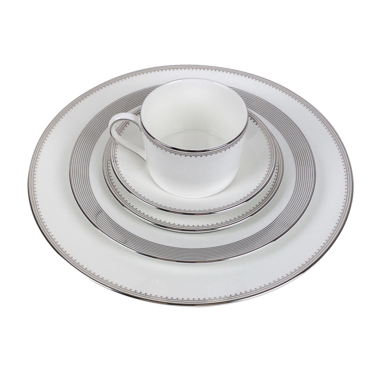 Service for Eight NEW Vera Wang x Wedgwood Grosgrain Pattern China