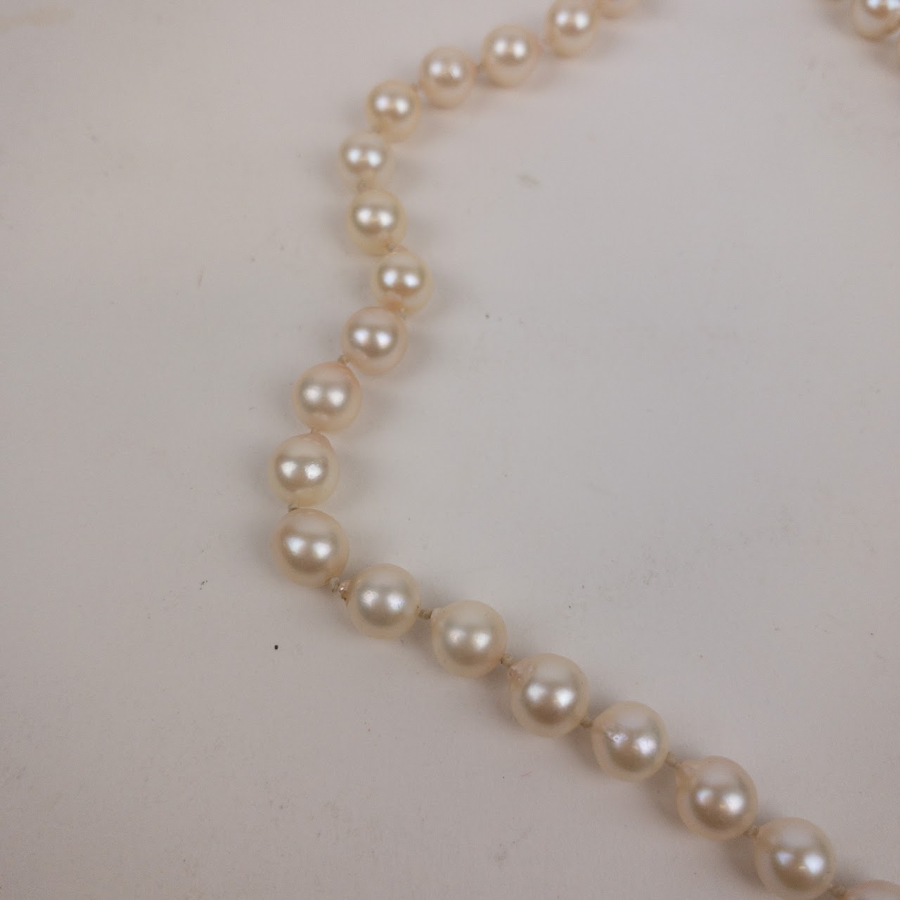 Pearl, Sterling Silver & Diamond Chip Necklace