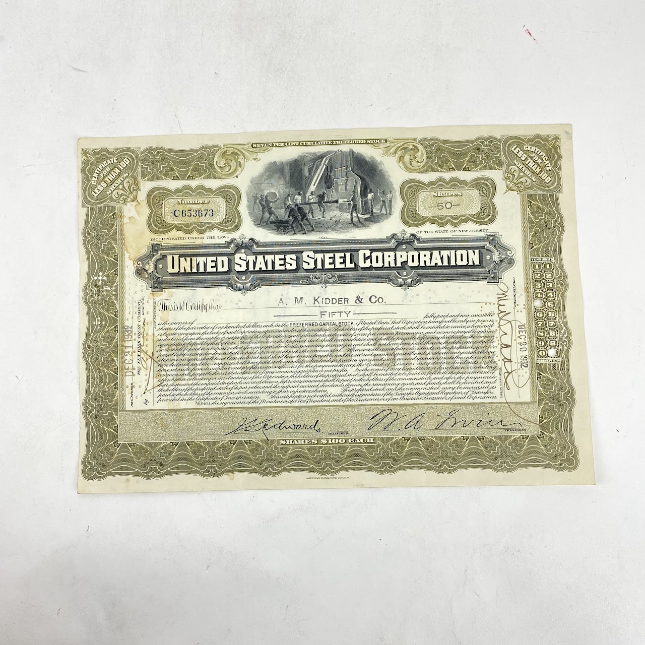 1920's Stock Certificate Lot of 36