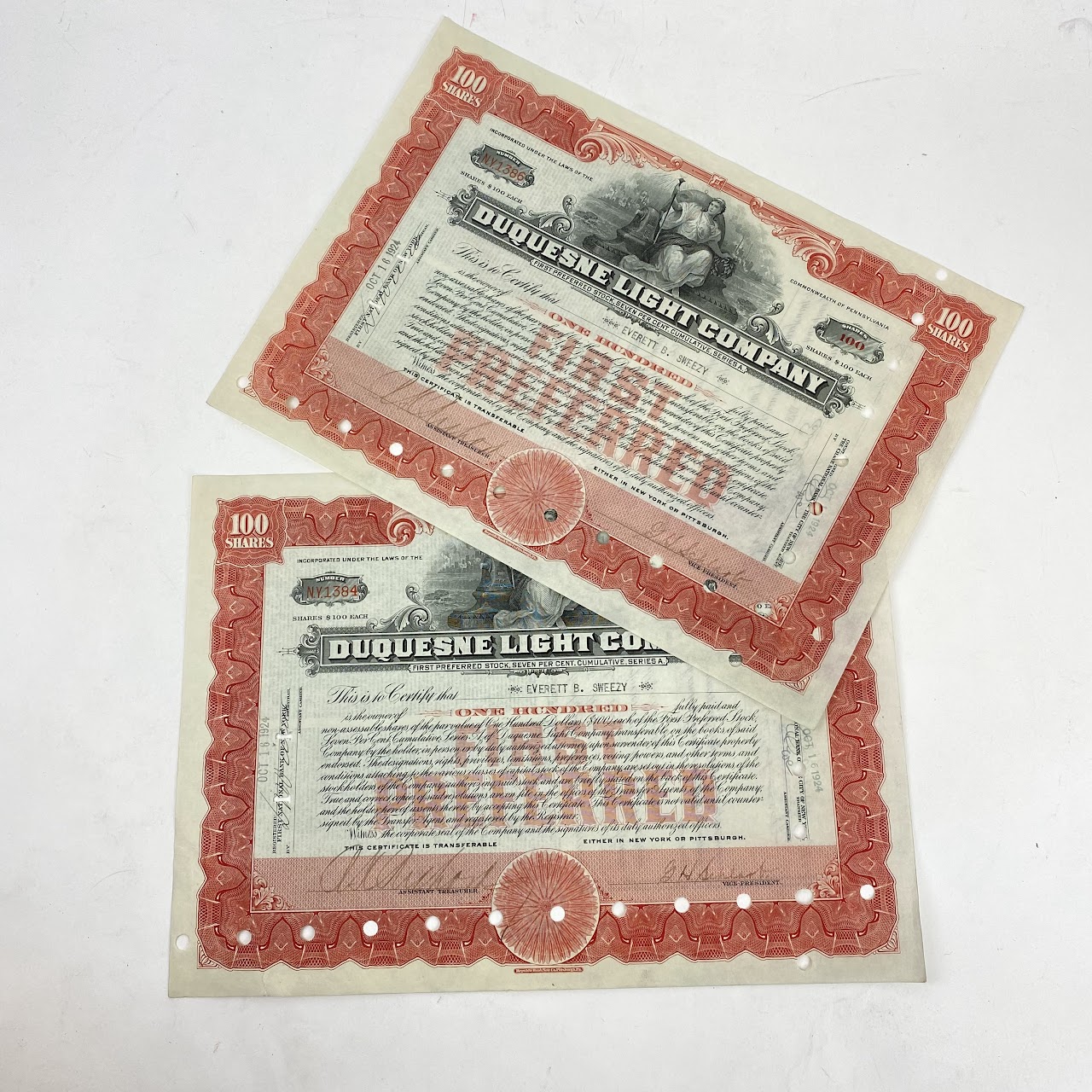 1920's Stock Certificate Lot of 36