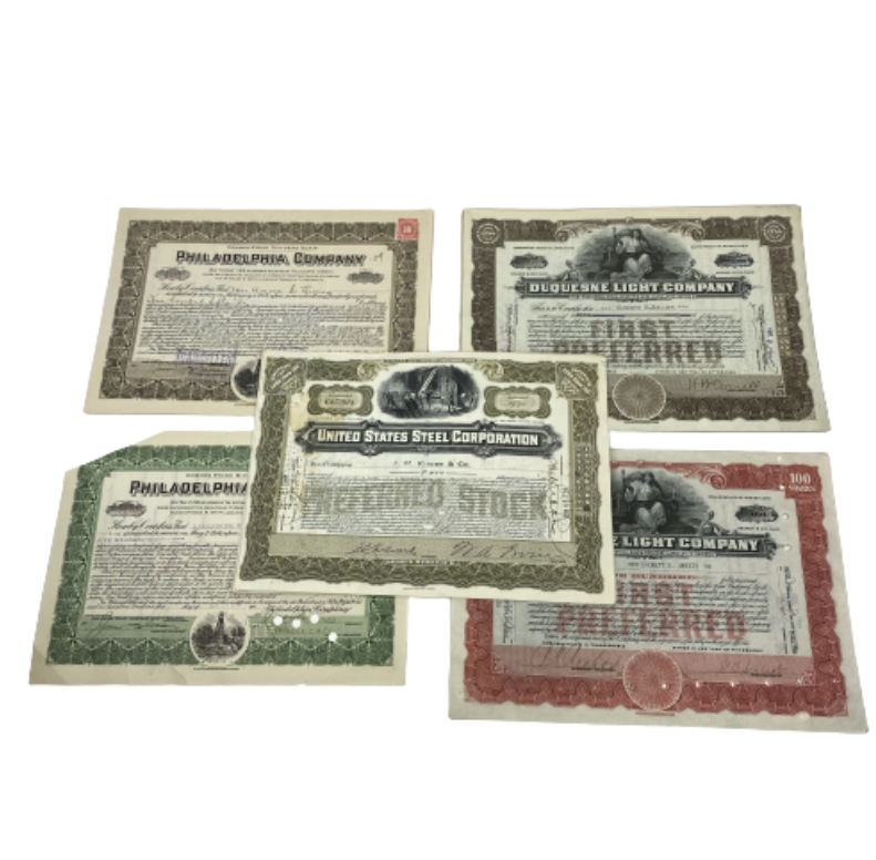 1920's Stock Certificate Lot of 36