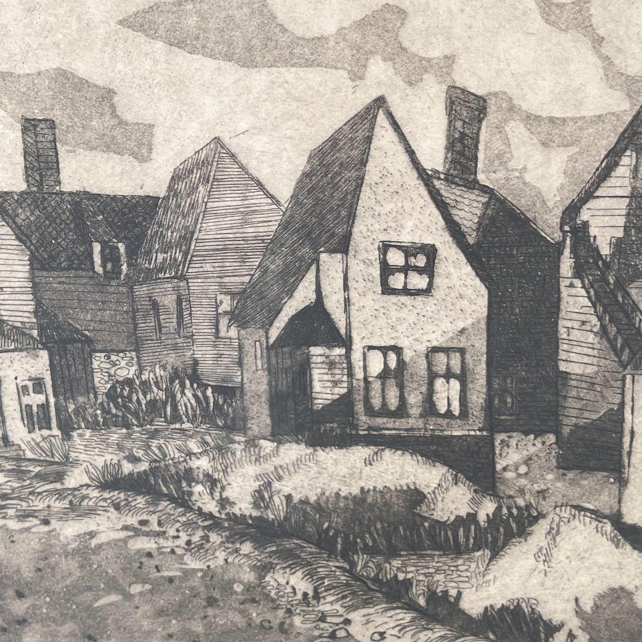 Jack Bilander Signed 'Winter Harbor' Etching & Aquatint