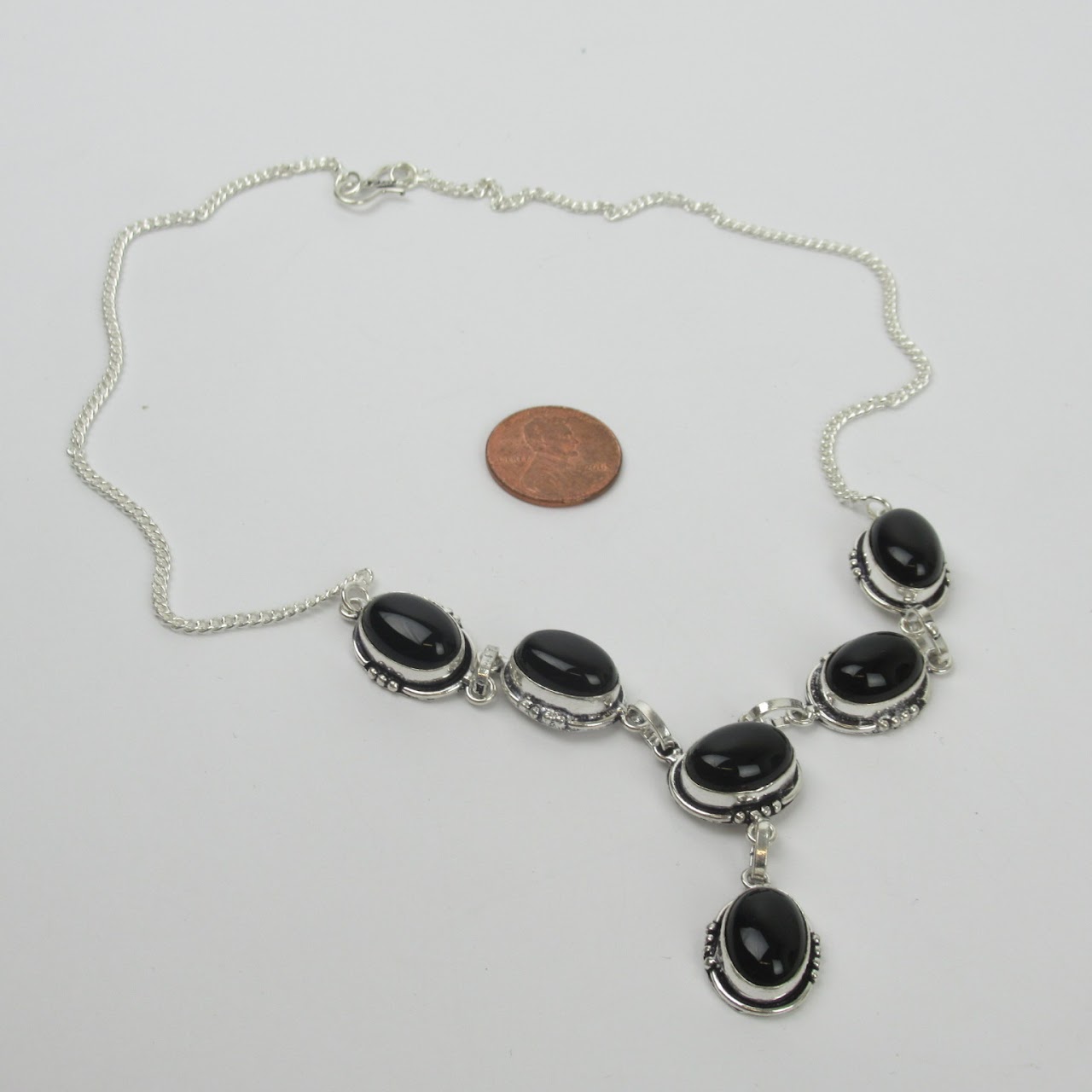 Sterling Silver & Obsidian Four Piece Jewelry Set