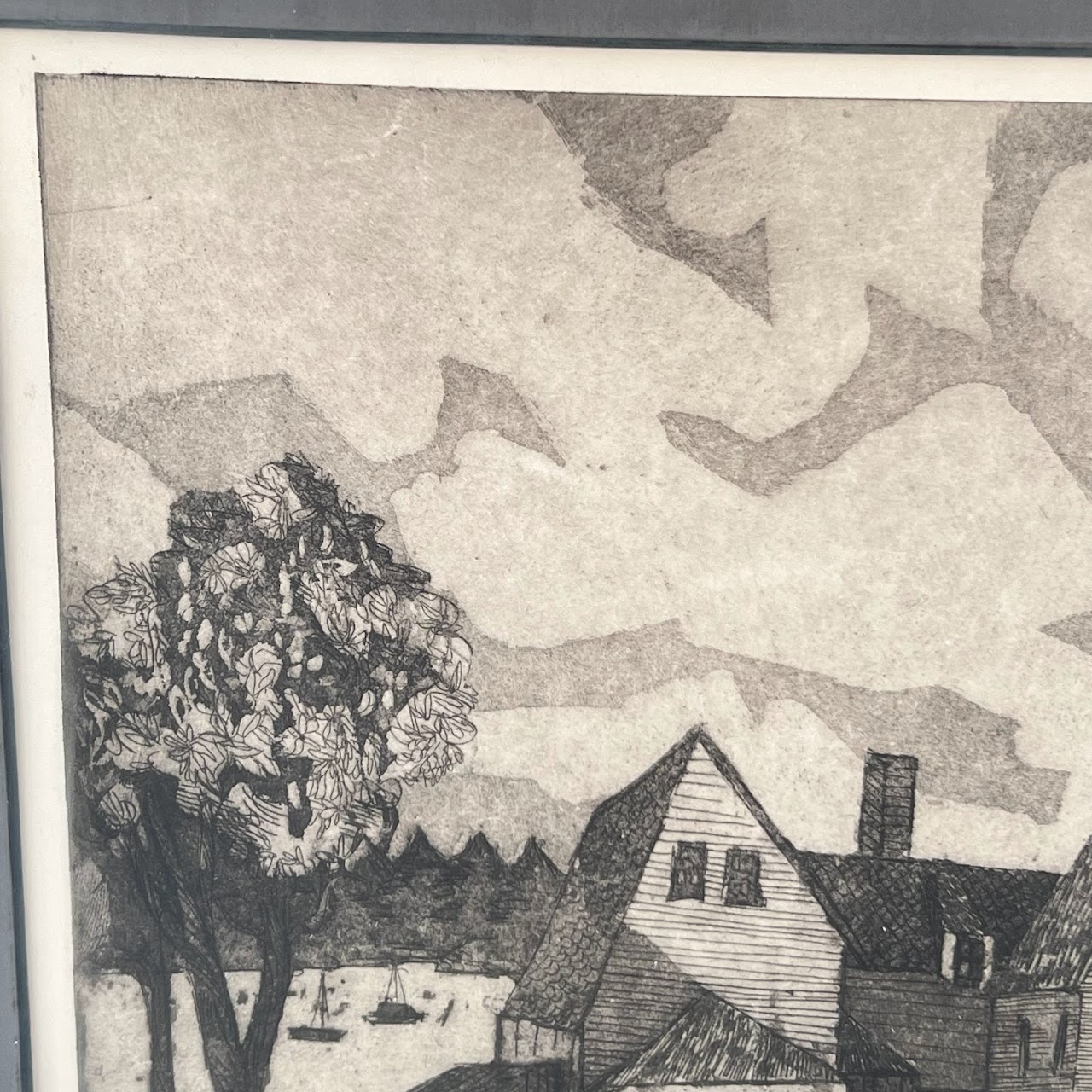 Jack Bilander Signed 'Winter Harbor' Etching & Aquatint