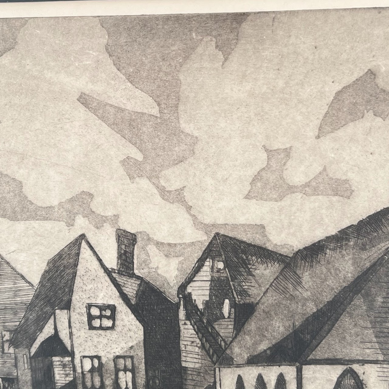 Jack Bilander Signed 'Winter Harbor' Etching & Aquatint