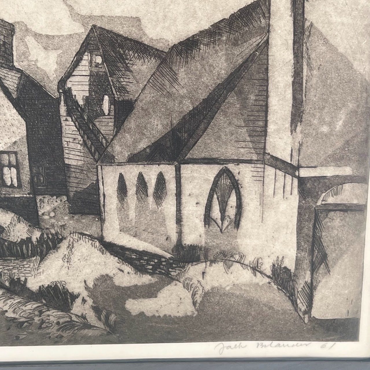 Jack Bilander Signed 'Winter Harbor' Etching & Aquatint