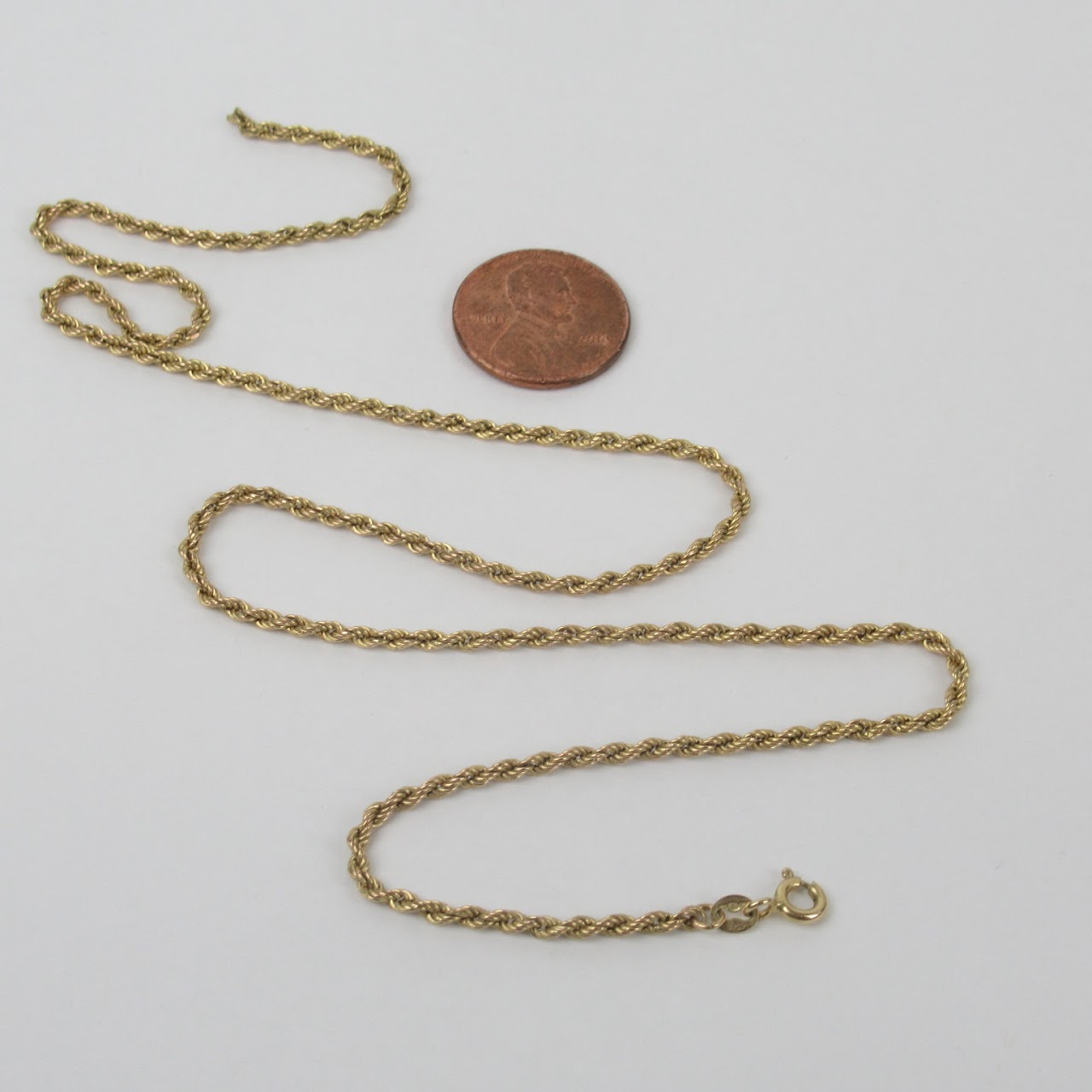 10K Gold Rope Chain Necklace