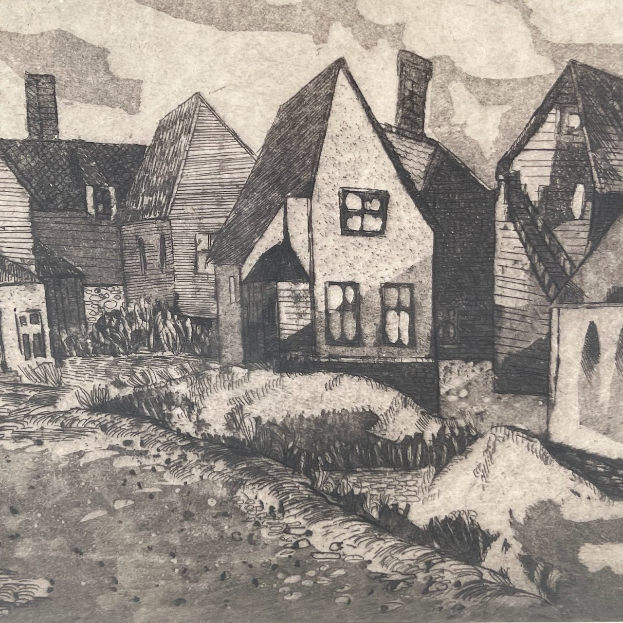 Jack Bilander Signed 'Winter Harbor' Etching & Aquatint