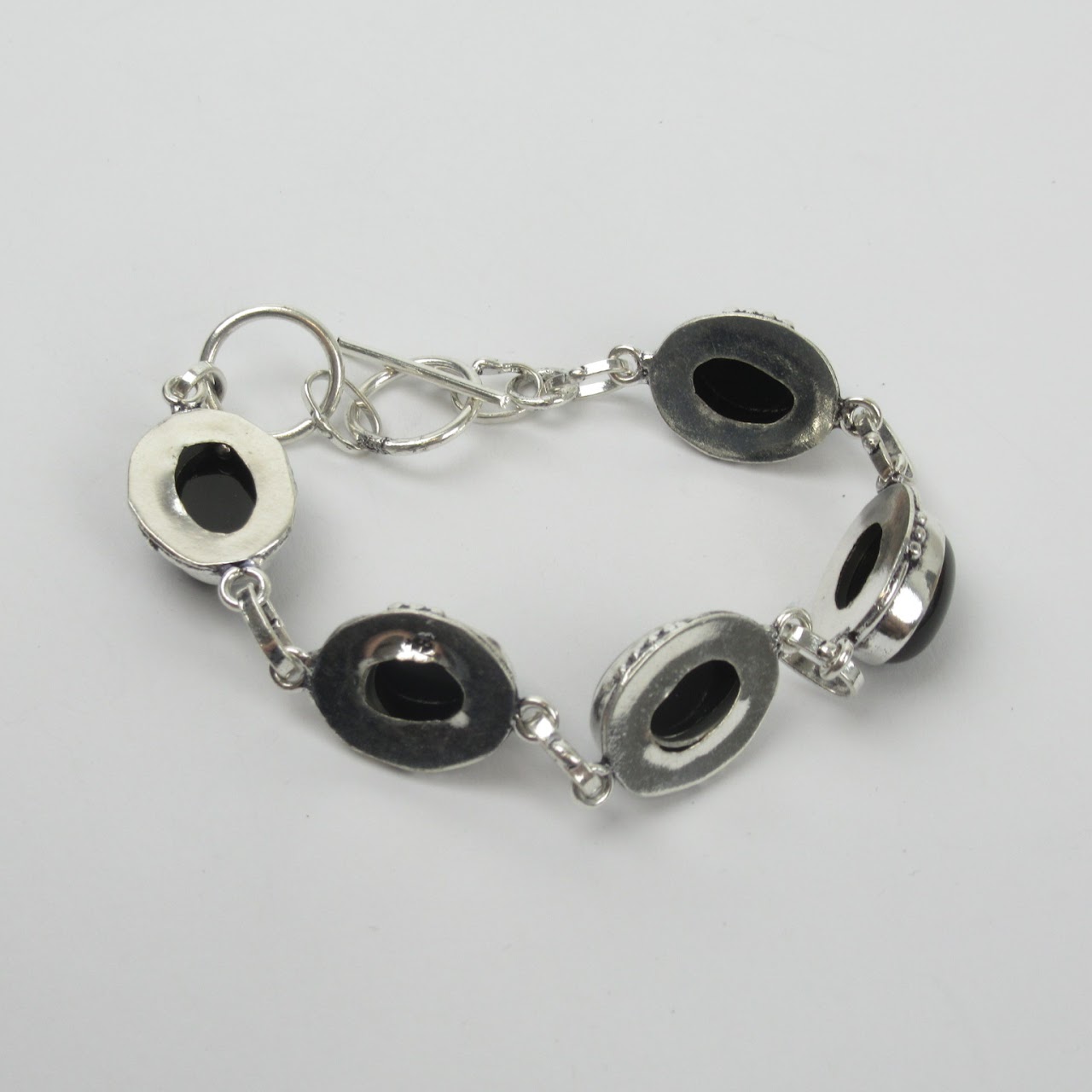 Sterling Silver & Obsidian Four Piece Jewelry Set