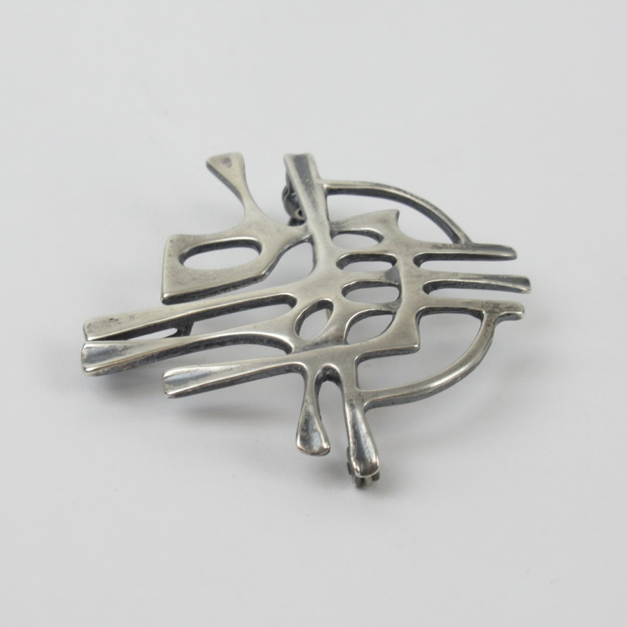 Sterling Silver Modernist Brooch