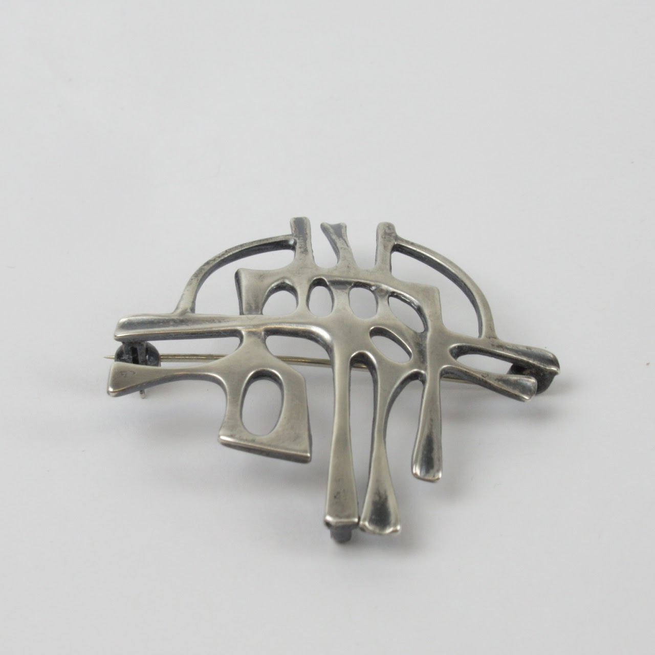 Sterling Silver Modernist Brooch