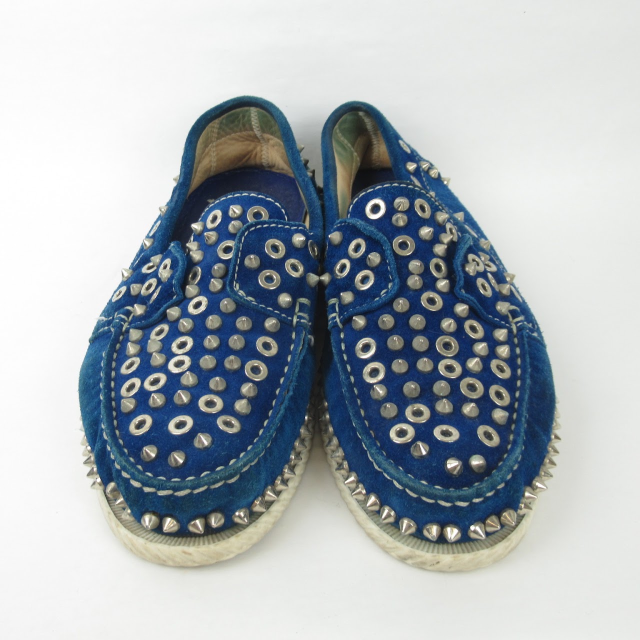 Christian Louboutin Studded Suede Slip Ons