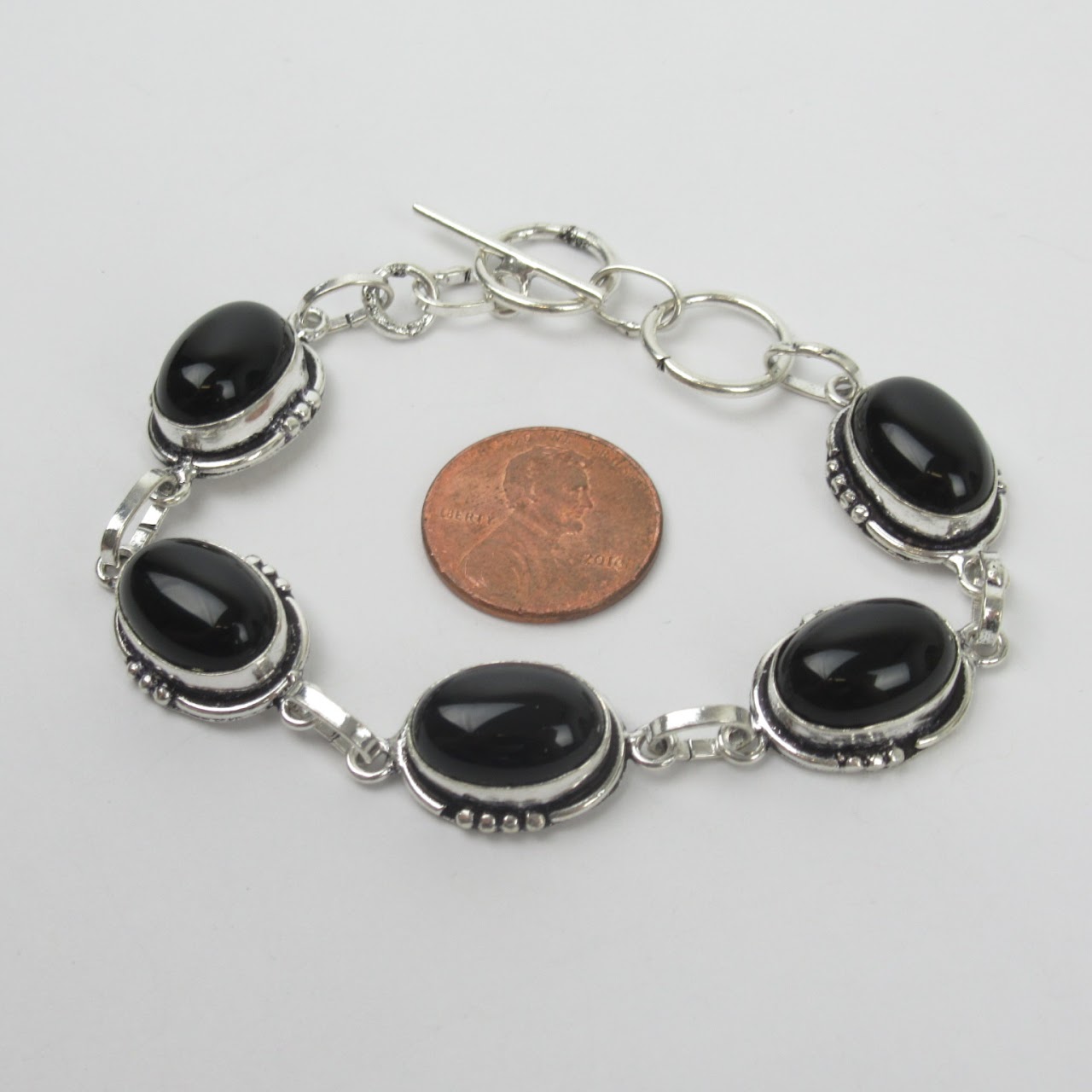 Sterling Silver & Obsidian Four Piece Jewelry Set