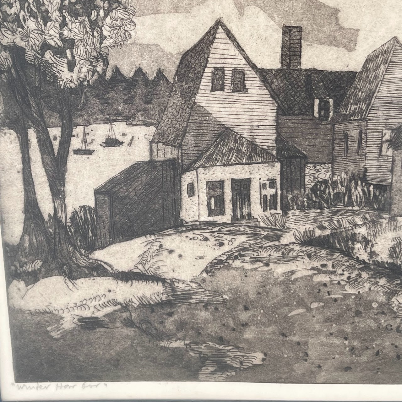 Jack Bilander Signed 'Winter Harbor' Etching & Aquatint