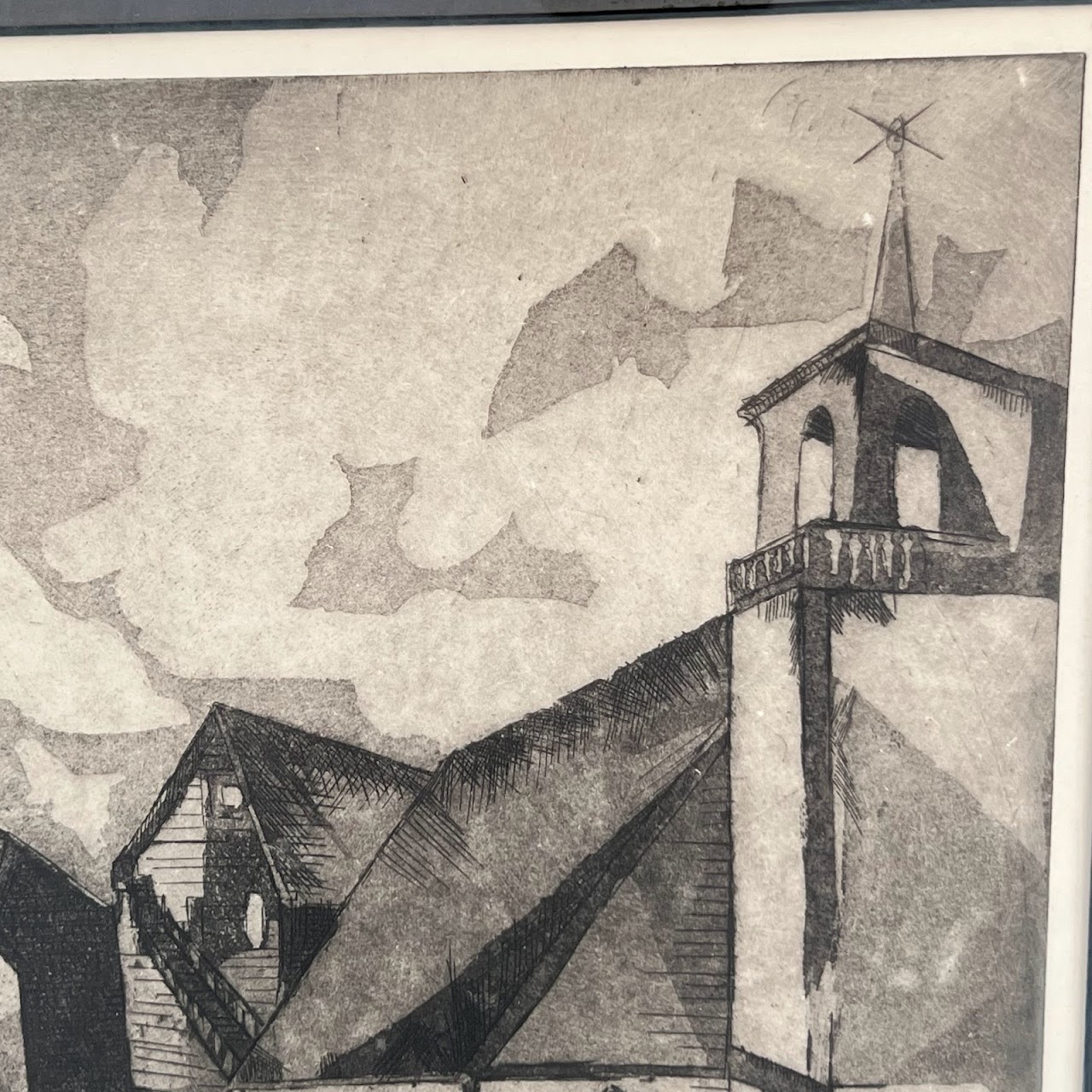 Jack Bilander Signed 'Winter Harbor' Etching & Aquatint