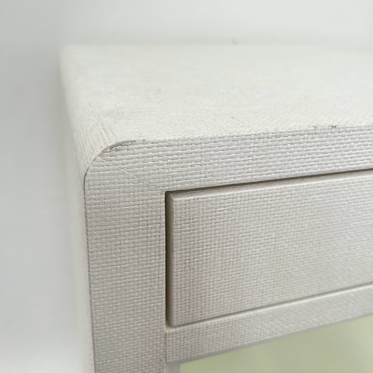 Contemporary Grasscloth End Table