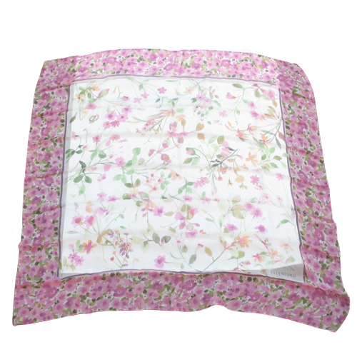 Valentino Pink Floral Scarf