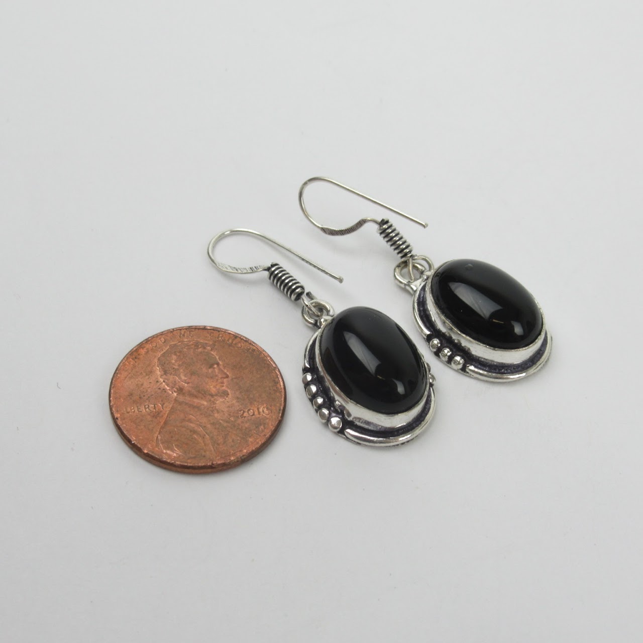 Sterling Silver & Obsidian Four Piece Jewelry Set