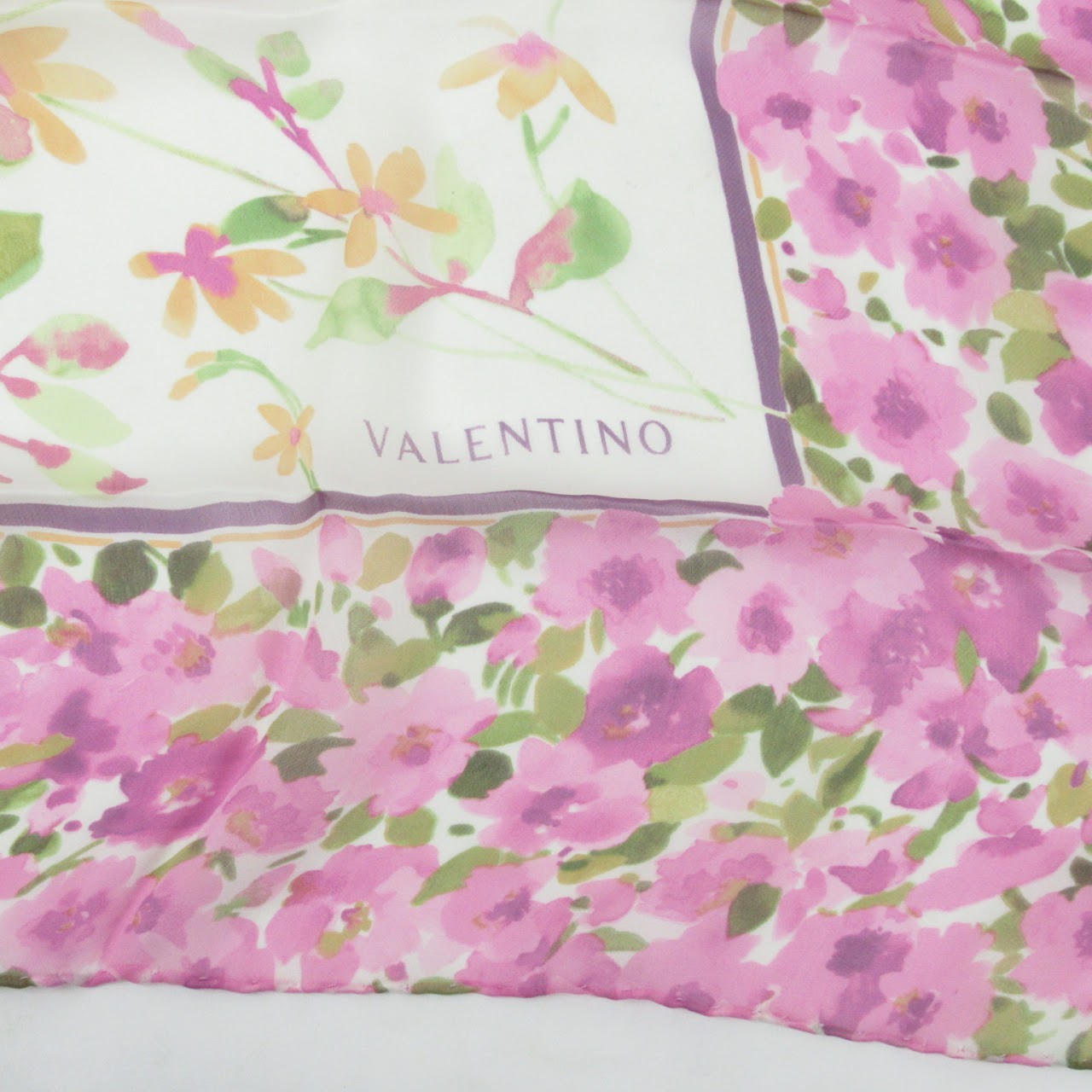 Valentino Pink Floral Scarf